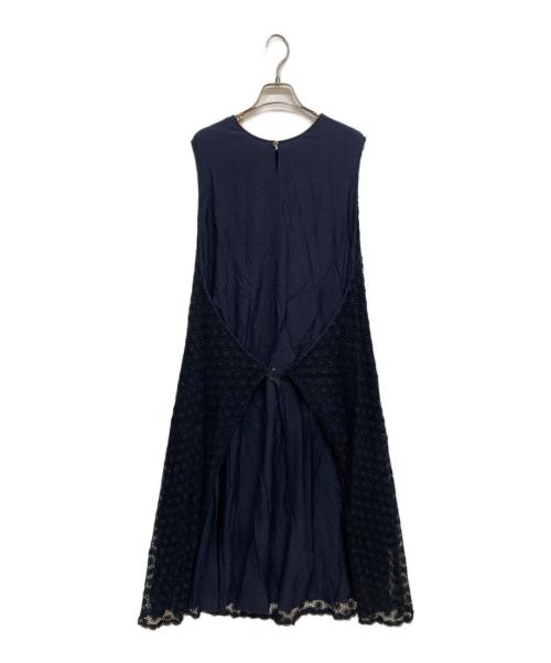 LOISIR（ロワズィール）LOISIR (ロワズィール) レース ノースリーブ ワンピース ネイビー サイズ:実寸参照の古着・服飾アイテム