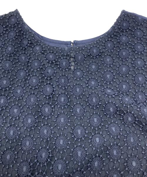 LOISIR（ロワズィール）LOISIR (ロワズィール) レース ノースリーブ ワンピース ネイビー サイズ:実寸参照の古着・服飾アイテム