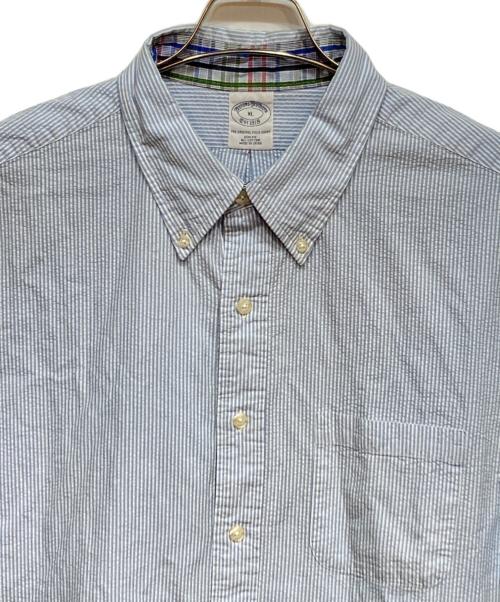 BROOKS BROTHERS（ブルックスブラザーズ）BROOKS BROTHERS (ブルックスブラザーズ) シアサッカー半袖シャツ ブルー サイズ:XLの古着・服飾アイテム