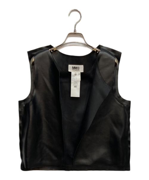 MM6 Maison Margiela（エムエムシックスメゾンマルジェラ）MM6 Maison Margiela (エムエムシックスメゾンマルジェラ) エコ レザー ベスト ブラック サイズ:36の古着・服飾アイテム