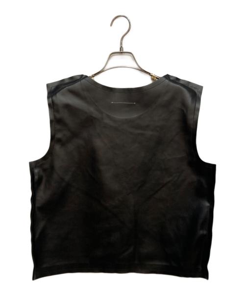MM6 Maison Margiela（エムエムシックスメゾンマルジェラ）MM6 Maison Margiela (エムエムシックスメゾンマルジェラ) エコ レザー ベスト ブラック サイズ:36の古着・服飾アイテム