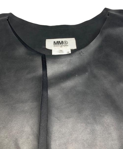 MM6 Maison Margiela（エムエムシックスメゾンマルジェラ）MM6 Maison Margiela (エムエムシックスメゾンマルジェラ) エコ レザー ベスト ブラック サイズ:36の古着・服飾アイテム