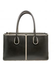 TOD'S（トッズ）の古着「Dバッグ /レザートートバッグ」｜ブラック×ホワイト