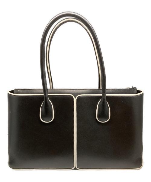 TOD'S（トッズ）TOD'S (トッズ) Dバッグ /レザートートバッグ ブラック×ホワイトの古着・服飾アイテム