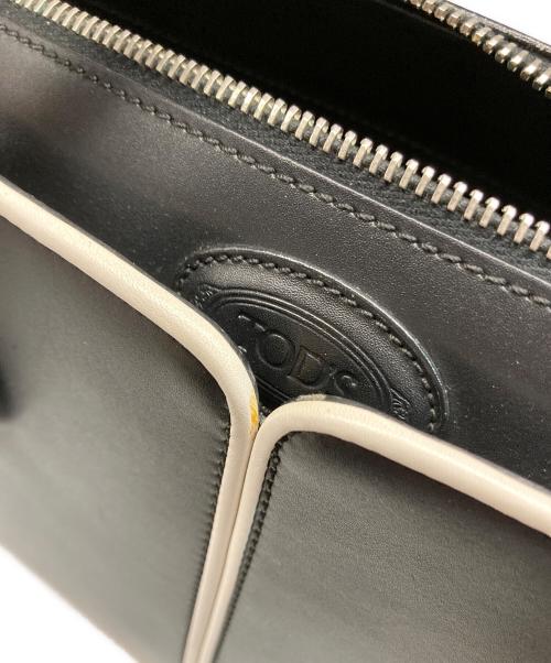 TOD'S（トッズ）TOD'S (トッズ) Dバッグ /レザートートバッグ ブラック×ホワイトの古着・服飾アイテム