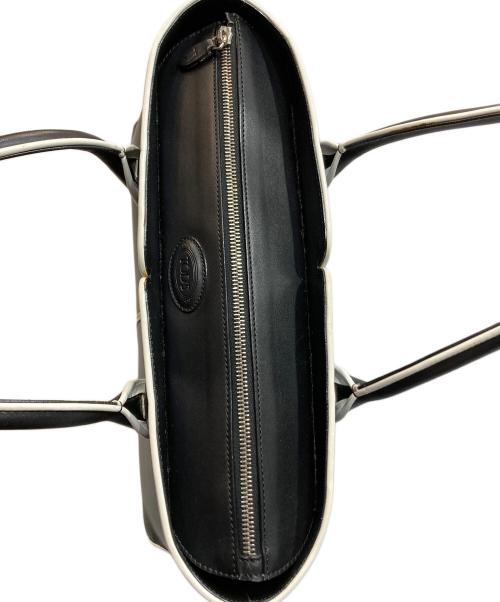 TOD'S（トッズ）TOD'S (トッズ) Dバッグ /レザートートバッグ ブラック×ホワイトの古着・服飾アイテム