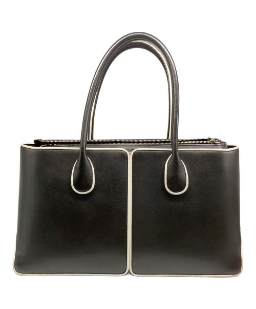 TOD'S（トッズ）TOD'S (トッズ) Dバッグ /レザートートバッグ ブラック×ホワイトの古着・服飾アイテム
