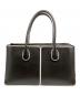 TOD'S (トッズ) Dバッグ /レザートートバッグ ブラック×ホワイト：11000円
