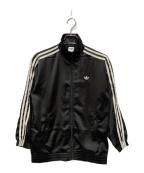 adidasアディダス）の古着「フリルラインサテン ファイヤーバード トラックトップ」｜ブラック