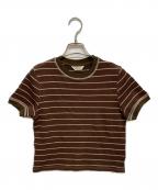 TODAYFULトゥデイフル）の古着「Border Ringer Tee」｜ブラウン