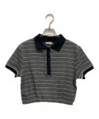 TODAYFULトゥデイフル）の古着「Border Polo Tops」｜グレー