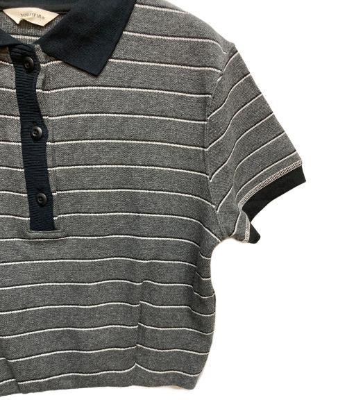 TODAYFUL（トゥデイフル）TODAYFUL (トゥデイフル) Border Polo Tops グレー サイズ:FREEの古着・服飾アイテム