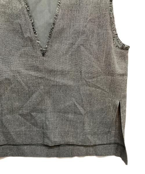 ourhome（アワホーム）ourhome (アワホーム) 洗えるフリンジベスト グレー サイズ:FREEの古着・服飾アイテム