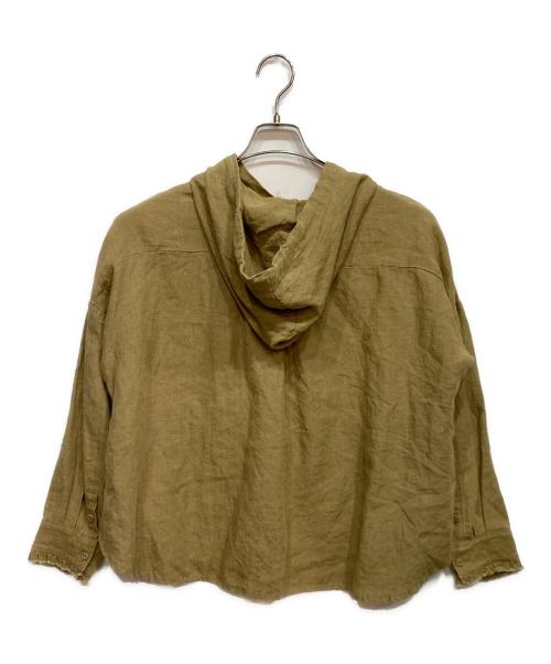motomi.m（モトミエム）motomi.m (モトミエム) リネンフーデッドシャツ ベージュ サイズ:FREEの古着・服飾アイテム