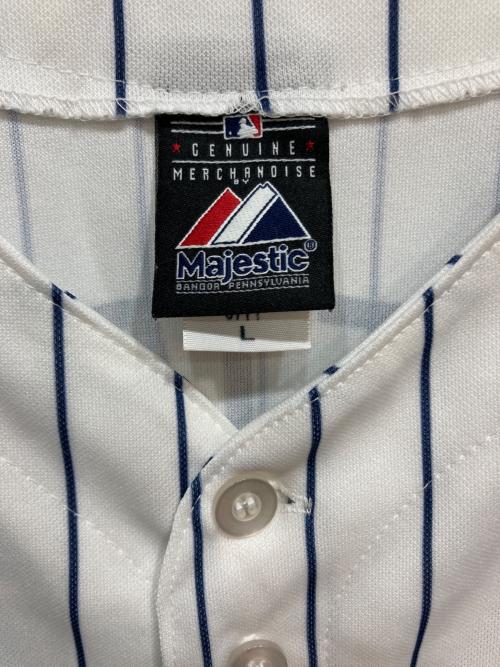 Majestic（マジェスティック）Majestic (マジェスティック) ベースボールシャツ ホワイト サイズ:Lの古着・服飾アイテム