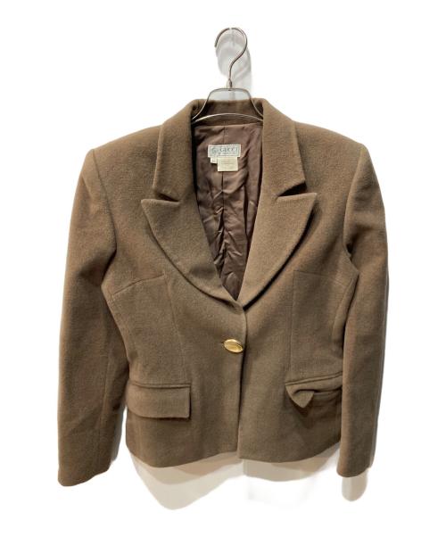 GUCCI（グッチ）GUCCI (グッチ) カシミア混ジャケット ブラウン サイズ:40の古着・服飾アイテム