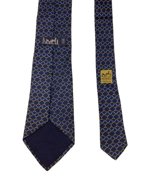 HERMES（エルメス）HERMES (エルメス) ネクタイ ネイビー サイズ:不明（実寸参照）の古着・服飾アイテム