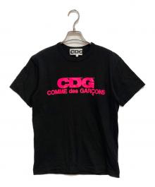 CDG（シーディージー）の古着「Pink Logo T-Shirt」｜ブラック