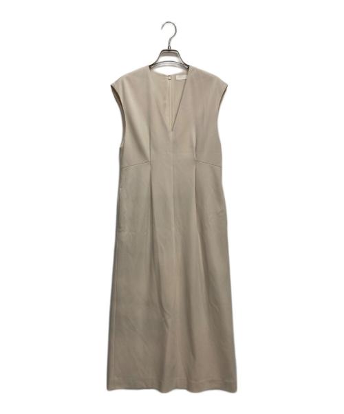BALLSEY（ボールジィ）BALLSEY (ボールジィ) ドライアムンゼン Vネックフィットワンピース ベージュ サイズ:36の古着・服飾アイテム