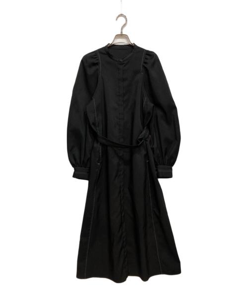 BARNEYS NEWYORK（バーニーズ・ニューヨーク）BARNEYS NEWYORK (バーニーズ・ニューヨーク) ウォッシャブル スタンドカラードレス ブラック サイズ:36の古着・服飾アイテム