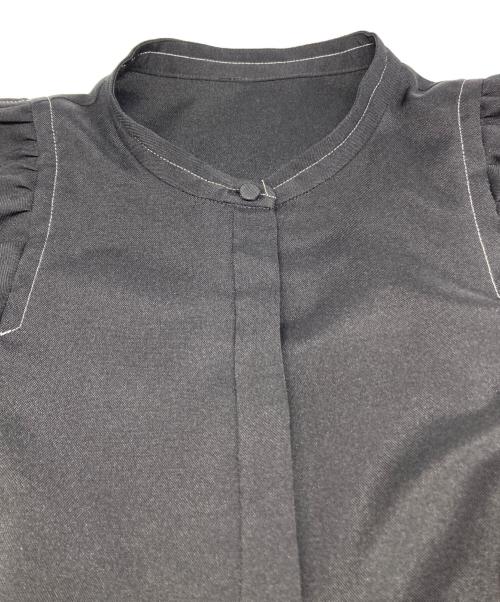 BARNEYS NEWYORK（バーニーズ・ニューヨーク）BARNEYS NEWYORK (バーニーズ・ニューヨーク) ウォッシャブル スタンドカラードレス ブラック サイズ:36の古着・服飾アイテム