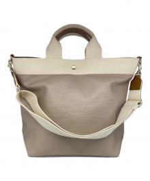 Breath TOPKAPI（ブレス トプカピ）の古着「リプルネオレザー2WAYバッグ」｜ベージュ
