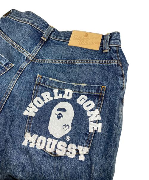 A BATHING APE（アベイシングエイプ）A BATHING APE (アベイシングエイプ) moussy (マウジー) BP/MS CURVE ストレートデニムパンツ インディゴ サイズ:1の古着・服飾アイテム