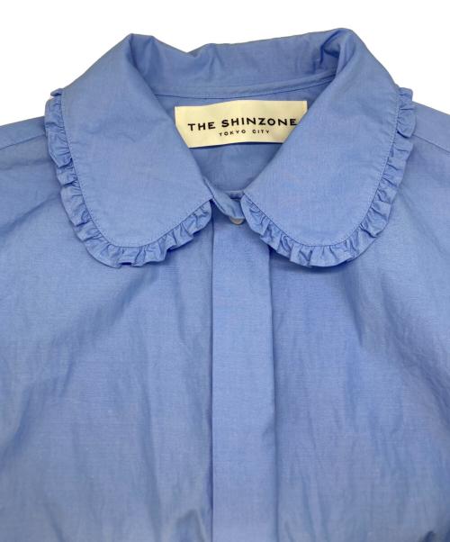 THE SHINZONE（ザ シンゾーン）THE SHINZONE (ザ シンゾーン) フリルカラーブラウス ブルー サイズ:FREEの古着・服飾アイテム
