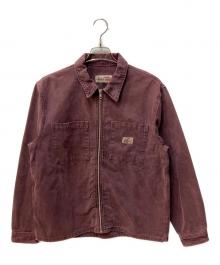 stussy（ステューシー）の古着「Washed Canvas Zip Shirt」｜レッド