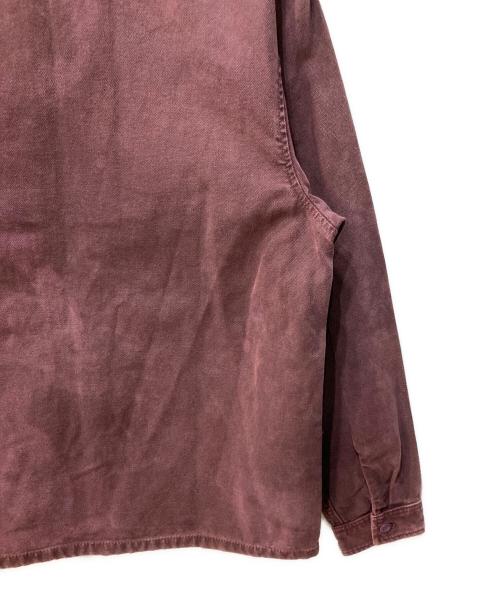 stussy（ステューシー）stussy (ステューシー) Washed Canvas Zip Shirt レッド サイズ:Ｓの古着・服飾アイテム