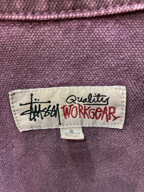 stussy（ステューシー）stussy (ステューシー) Washed Canvas Zip Shirt レッド サイズ:Ｓの古着・服飾アイテム