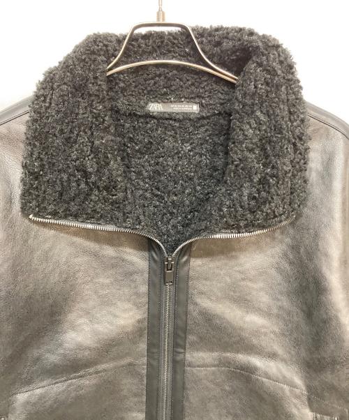 ZARA（ザラ）ZARA (ザラ) B-3 エコレザージャケット ブラック サイズ:XLの古着・服飾アイテム
