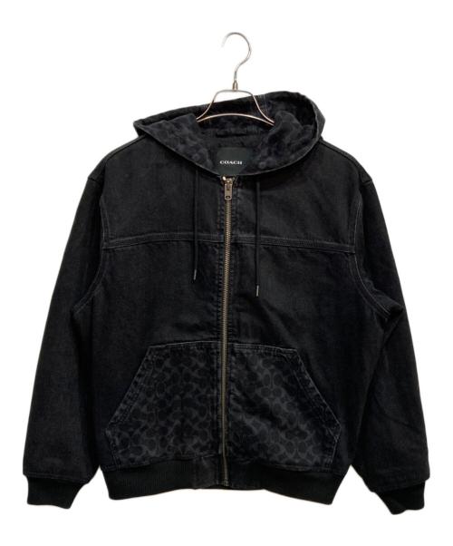 COACH（コーチ）COACH (コーチ) シグネチャー デニム ジップ ジャケット ブラック サイズ:Ｓの古着・服飾アイテム