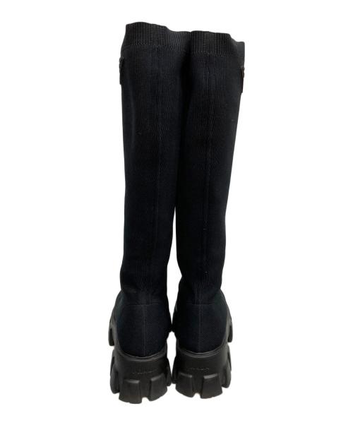 PRADA（プラダ）PRADA (プラダ) モノリスロングブーツ ブラック サイズ:39の古着・服飾アイテム