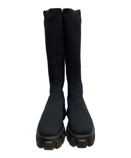 PRADA（プラダ）PRADA (プラダ) モノリスロングブーツ ブラック サイズ:39の古着・服飾アイテム