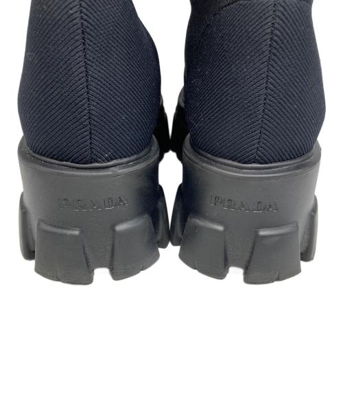 PRADA（プラダ）PRADA (プラダ) モノリスロングブーツ ブラック サイズ:39の古着・服飾アイテム