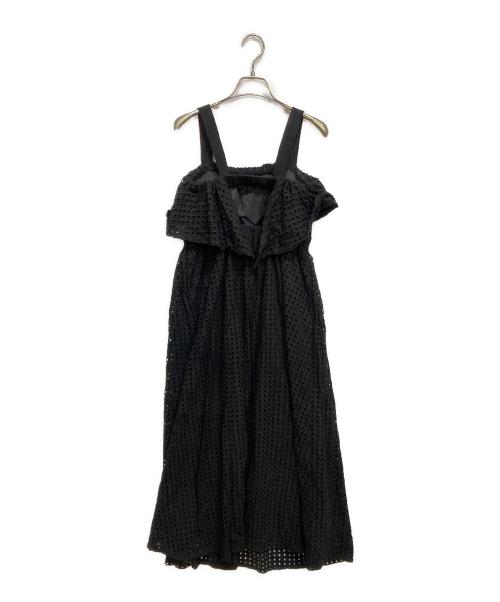 pinue（ピヌエ）pinue (ピヌエ) カットワーク レース ワンピース ブラック サイズ:Mの古着・服飾アイテム