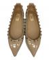 VALENTINO (ヴァレンティノ) ロックスタッズエナメルレザーフラットシューズ ベージュ サイズ:38：7000円