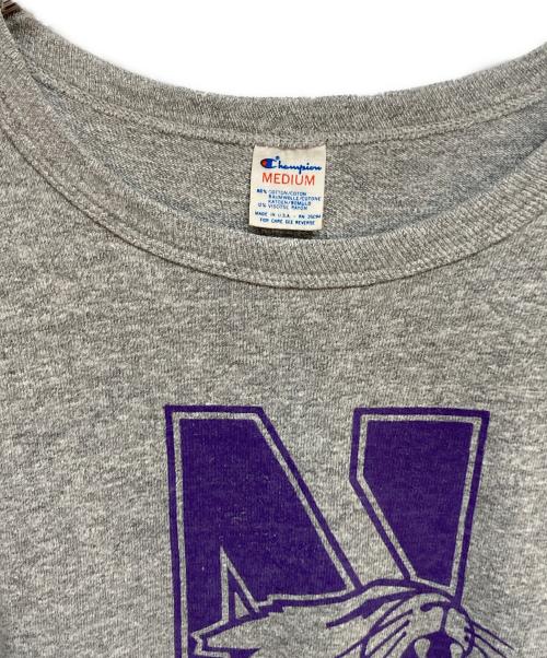 Champion（チャンピオン）Champion (チャンピオン) 染み込みプリントTシャツ グレー サイズ:Mの古着・服飾アイテム