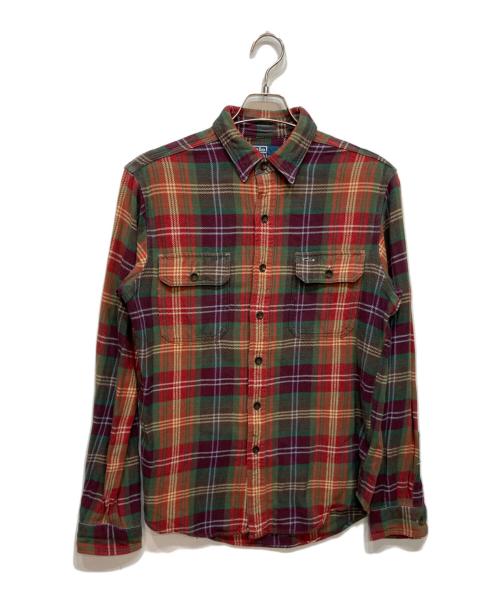 POLO RALPH LAUREN（ポロ・ラルフローレン）POLO RALPH LAUREN (ポロ・ラルフローレン) チェック ネルシャツ オレンジ×グリーン サイズ:Mの古着・服飾アイテム