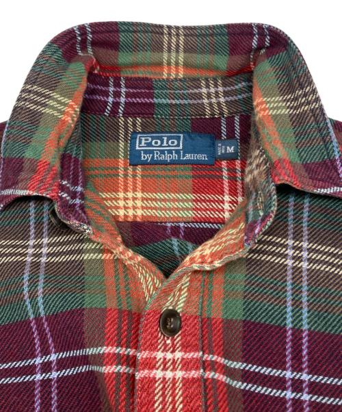 POLO RALPH LAUREN（ポロ・ラルフローレン）POLO RALPH LAUREN (ポロ・ラルフローレン) チェック ネルシャツ オレンジ×グリーン サイズ:Mの古着・服飾アイテム