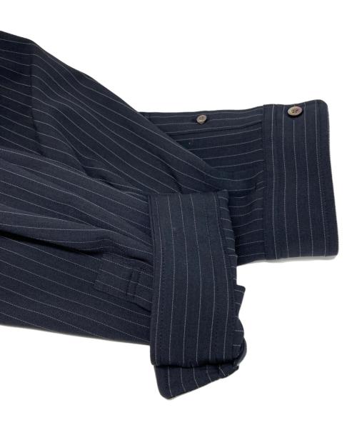 MAISON SPECIAL（メゾンスペシャル）MAISON SPECIAL (メゾンスペシャル) Frieren Stripe Prime-Over Regular Collar Shirt ネイビー サイズ:1の古着・服飾アイテム