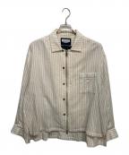 MAISON SPECIALメゾンスペシャル）の古着「Prime-Over 2way Zip Shirts」｜ホワイト×ベージュ
