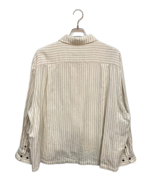 MAISON SPECIAL（メゾンスペシャル）MAISON SPECIAL (メゾンスペシャル) Prime-Over 2way Zip Shirts ホワイト×ベージュ サイズ:2の古着・服飾アイテム