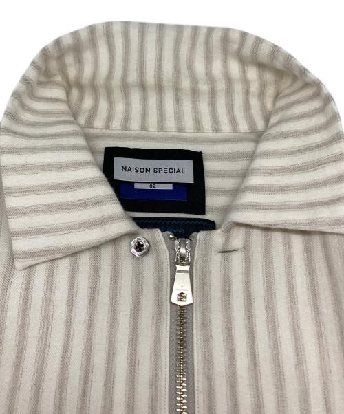 MAISON SPECIAL（メゾンスペシャル）MAISON SPECIAL (メゾンスペシャル) Prime-Over 2way Zip Shirts ホワイト×ベージュ サイズ:2の古着・服飾アイテム