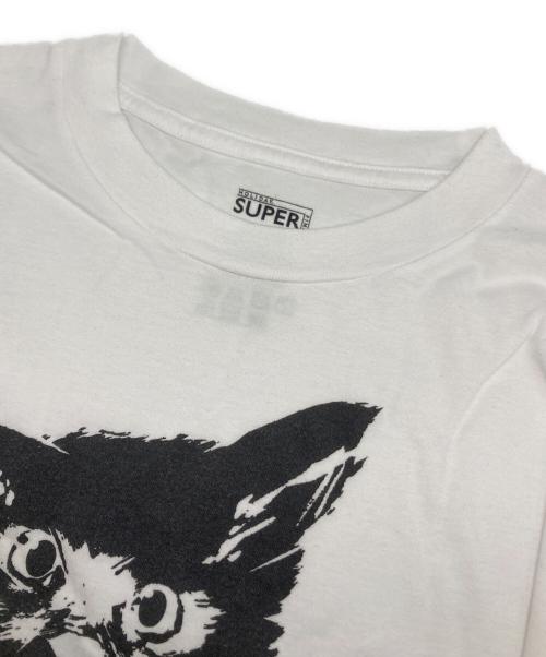 holiday（ホリデー）holiday (ホリデー) SUPER FINE L/S T-SHIRT ネコ ホワイト サイズ:XLの古着・服飾アイテム