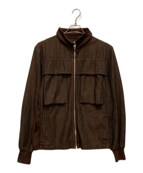GRIFFIN（グリフィン）GRIFFIN (グリフィン) ヘリンボーンジップアップジャケット ブラウン サイズ:３２の古着・服飾アイテム