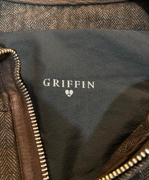 GRIFFIN（グリフィン）GRIFFIN (グリフィン) ヘリンボーンジップアップジャケット ブラウン サイズ:３２の古着・服飾アイテム