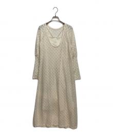 acka（エーシーケーエー）の古着「all lace puff one-piece」｜アイボリー