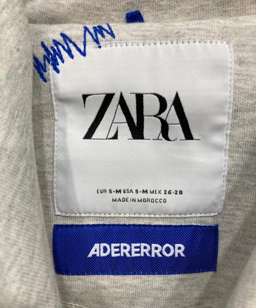 ZARA（ザラ）ZARA (ザラ) ADER error (アーダーエラー) Embroidery Hooded Sweatshirt グレー サイズ:Mの古着・服飾アイテム